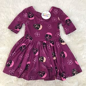 DOT DOT SMILE Baby Girl‎ Halloween Twirly Dress Skulls Purple Size 6-12 Months